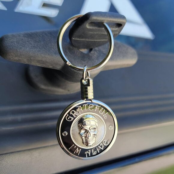 Token Shop AA Coin Holder Keychains for 34 mm x 2 mm Triplate Sobriety Chip Reco - Picture 6 of 6